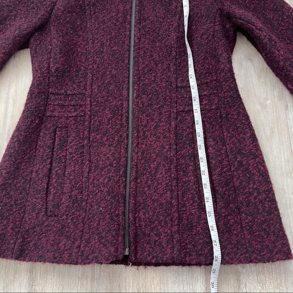 Anne Klein red/maroon marbled hooded full zipper warm coat size S - Picture 12 of 12
